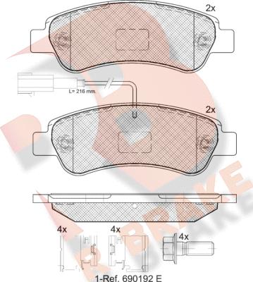 R Brake RB1804-203 - Тормозные колодки, дисковые, комплект autosila-amz.com