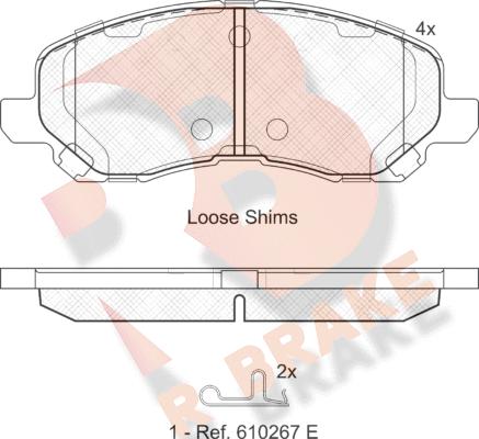 R Brake RB1806 - Тормозные колодки, дисковые, комплект autosila-amz.com