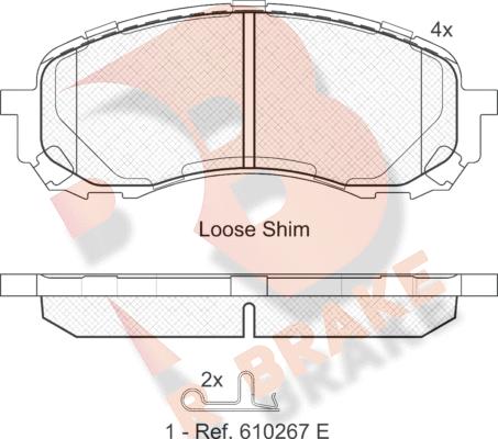 R Brake RB1800 - Тормозные колодки, дисковые, комплект autosila-amz.com