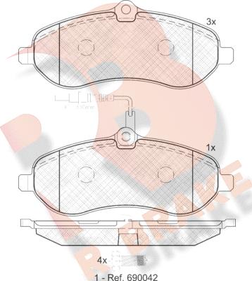 R Brake RB1802 - Тормозные колодки, дисковые, комплект autosila-amz.com