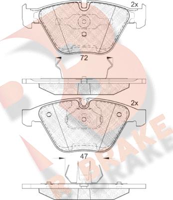 R Brake RB1814 - Тормозные колодки, дисковые, комплект autosila-amz.com