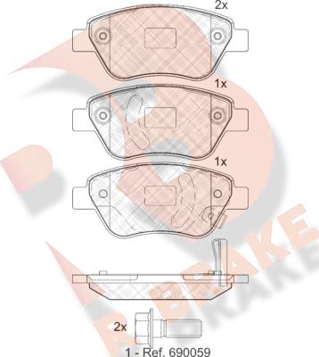 R Brake RB1810 - Тормозные колодки, дисковые, комплект autosila-amz.com