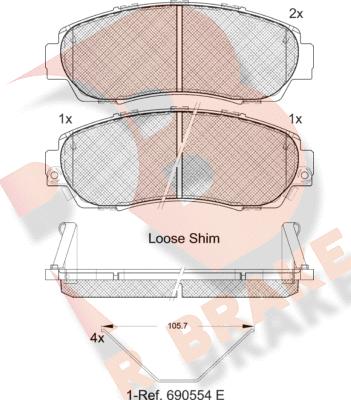 R Brake RB1811-200 - Тормозные колодки, дисковые, комплект autosila-amz.com