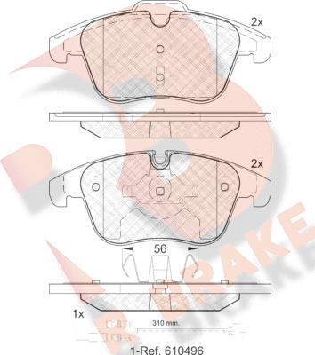 R Brake RB1886-203 - Тормозные колодки, дисковые, комплект autosila-amz.com