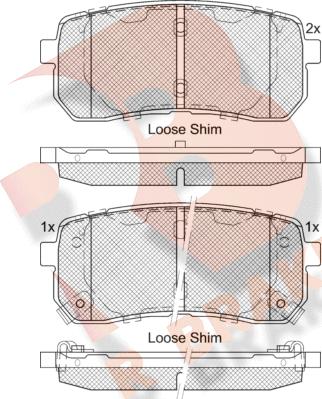 R Brake RB1839-233 - Тормозные колодки, дисковые, комплект autosila-amz.com