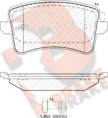 R Brake RB1835 - Тормозные колодки, дисковые, комплект autosila-amz.com
