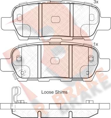 R Brake RB1838 - Тормозные колодки, дисковые, комплект autosila-amz.com