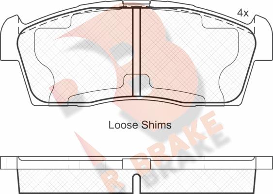 R Brake RB1833 - Тормозные колодки, дисковые, комплект autosila-amz.com