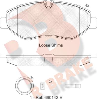 R Brake RB1832 - Тормозные колодки, дисковые, комплект autosila-amz.com