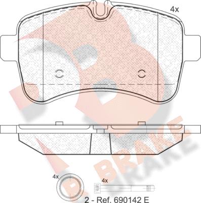 R Brake RB1837 - Тормозные колодки, дисковые, комплект autosila-amz.com