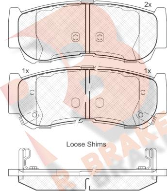 R Brake RB1829 - Тормозные колодки, дисковые, комплект autosila-amz.com