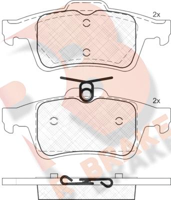 R Brake RB1825 - Тормозные колодки, дисковые, комплект autosila-amz.com