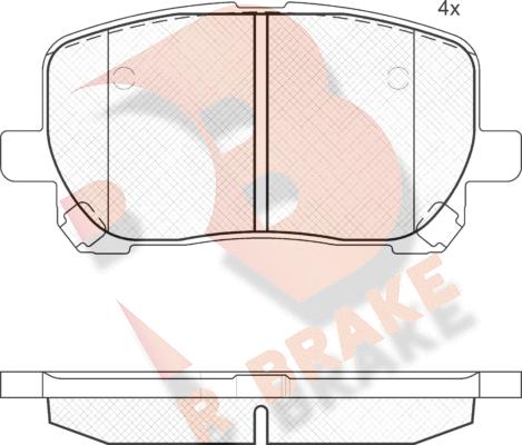 R Brake RB1820 - Тормозные колодки, дисковые, комплект autosila-amz.com