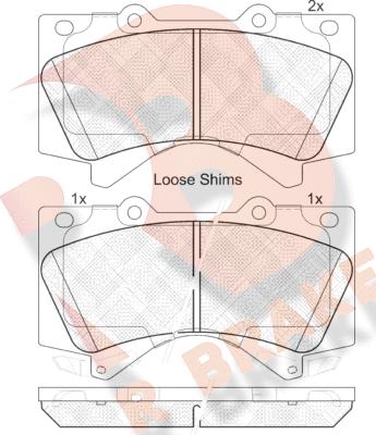 R Brake RB1874 - Тормозные колодки, дисковые, комплект autosila-amz.com