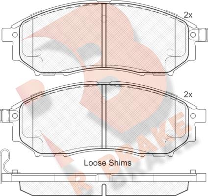 R Brake RB1876 - Тормозные колодки, дисковые, комплект autosila-amz.com