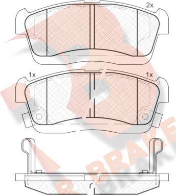 R Brake RB1872 - Тормозные колодки, дисковые, комплект autosila-amz.com