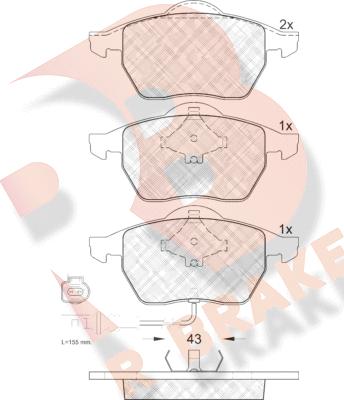 R Brake RB1396 - Тормозные колодки, дисковые, комплект autosila-amz.com