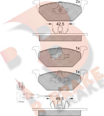 R Brake RB1349-396 - Тормозные колодки, дисковые, комплект autosila-amz.com