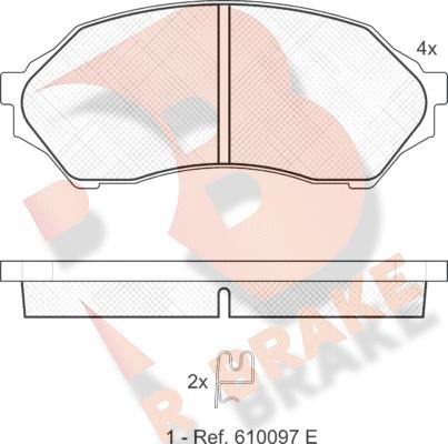 R Brake RB1309 - Тормозные колодки, дисковые, комплект autosila-amz.com