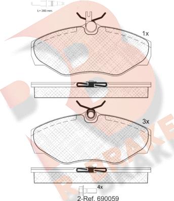 R Brake RB1315-203 - Тормозные колодки, дисковые, комплект autosila-amz.com