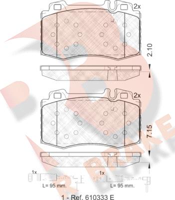 R Brake RB1389-203 - Тормозные колодки, дисковые, комплект autosila-amz.com