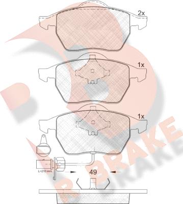 R Brake RB1384 - Тормозные колодки, дисковые, комплект autosila-amz.com