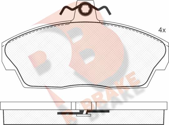 R Brake RB1332 - Тормозные колодки, дисковые, комплект autosila-amz.com