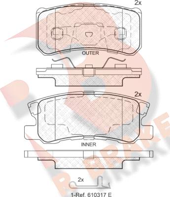 R Brake RB1375-202 - Тормозные колодки, дисковые, комплект autosila-amz.com