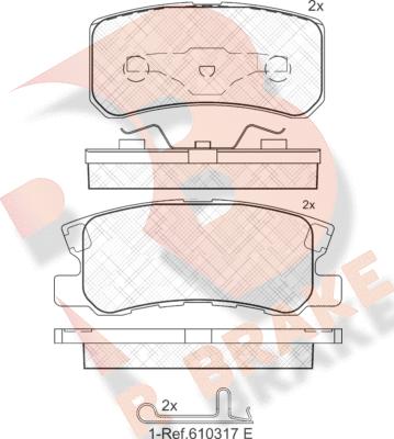 R Brake RB1375 - Тормозные колодки, дисковые, комплект autosila-amz.com