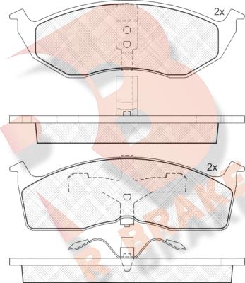 R Brake RB1377 - Тормозные колодки, дисковые, комплект autosila-amz.com