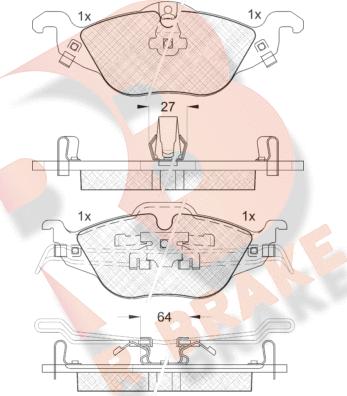R Brake RB1249 - Тормозные колодки, дисковые, комплект autosila-amz.com