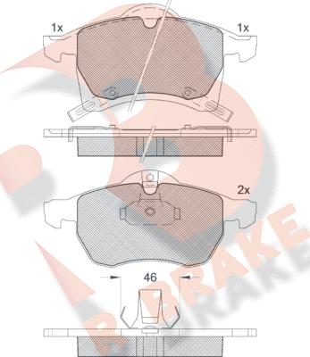 R Brake RB1248 - Тормозные колодки, дисковые, комплект autosila-amz.com