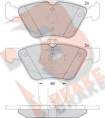 R Brake RB1259 - Тормозные колодки, дисковые, комплект autosila-amz.com