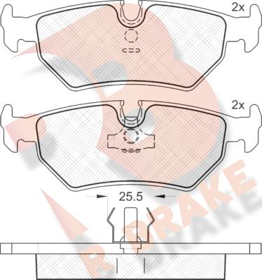 R Brake RB1214 - Тормозные колодки, дисковые, комплект autosila-amz.com