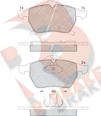 R Brake RB1218 - Тормозные колодки, дисковые, комплект autosila-amz.com