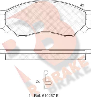 R Brake RB1234 - Тормозные колодки, дисковые, комплект autosila-amz.com