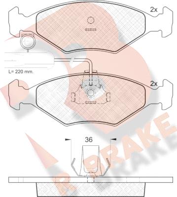 R Brake RB1226 - Тормозные колодки, дисковые, комплект autosila-amz.com