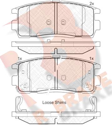 R Brake RB1799 - Тормозные колодки, дисковые, комплект autosila-amz.com