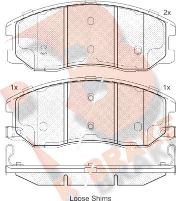 R Brake RB1798 - Тормозные колодки, дисковые, комплект autosila-amz.com