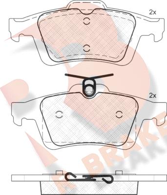 R Brake RB1744 - Тормозные колодки, дисковые, комплект autosila-amz.com