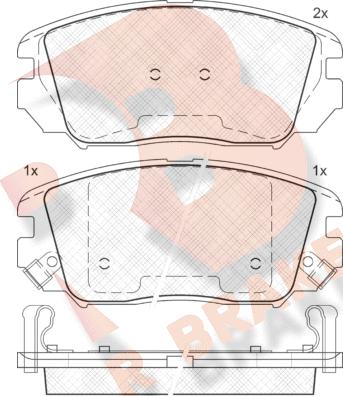 R Brake RB1745 - Тормозные колодки, дисковые, комплект autosila-amz.com