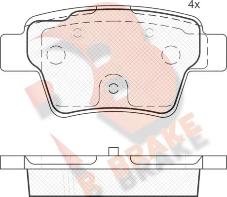 R Brake RB1765 - Тормозные колодки, дисковые, комплект autosila-amz.com