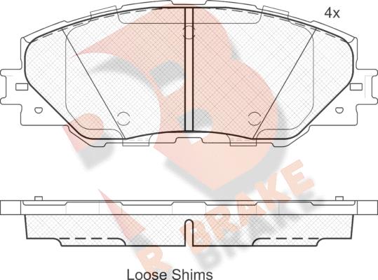 R Brake RB1762 - Тормозные колодки, дисковые, комплект autosila-amz.com