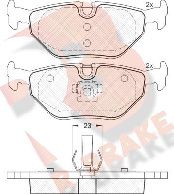 R Brake RB1707 - Тормозные колодки, дисковые, комплект autosila-amz.com
