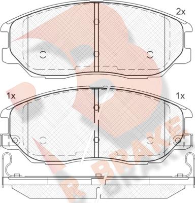 R Brake RB1714 - Тормозные колодки, дисковые, комплект autosila-amz.com