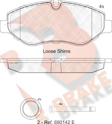 R Brake RB1786 - Тормозные колодки, дисковые, комплект autosila-amz.com