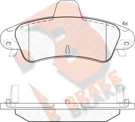 R Brake RB1735-204 - Тормозные колодки, дисковые, комплект autosila-amz.com