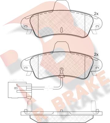 R Brake RB1735 - Тормозные колодки, дисковые, комплект autosila-amz.com