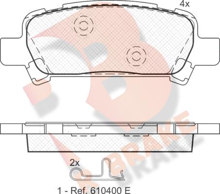 R Brake RB1736 - Тормозные колодки, дисковые, комплект autosila-amz.com