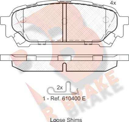 R Brake RB1737 - Тормозные колодки, дисковые, комплект autosila-amz.com